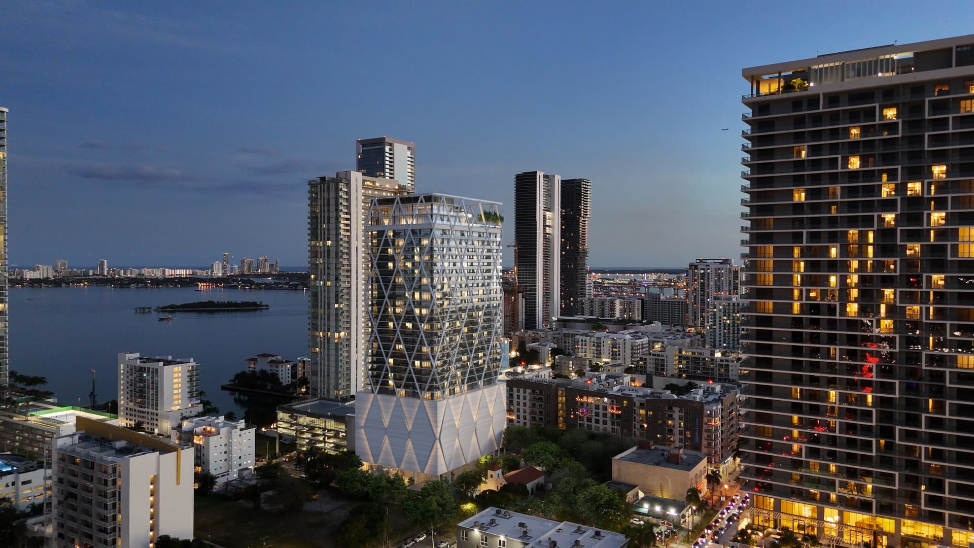 Hero Shot Night View at HQ Residences Miami