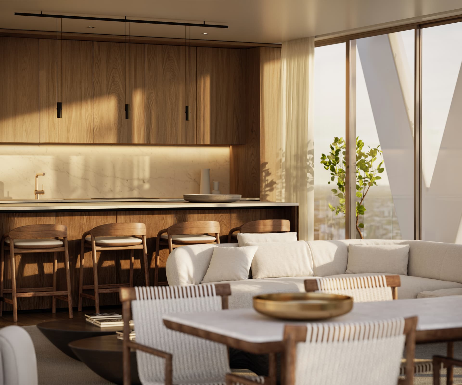 Corner Unit Kitchen at HQ Residences Miami